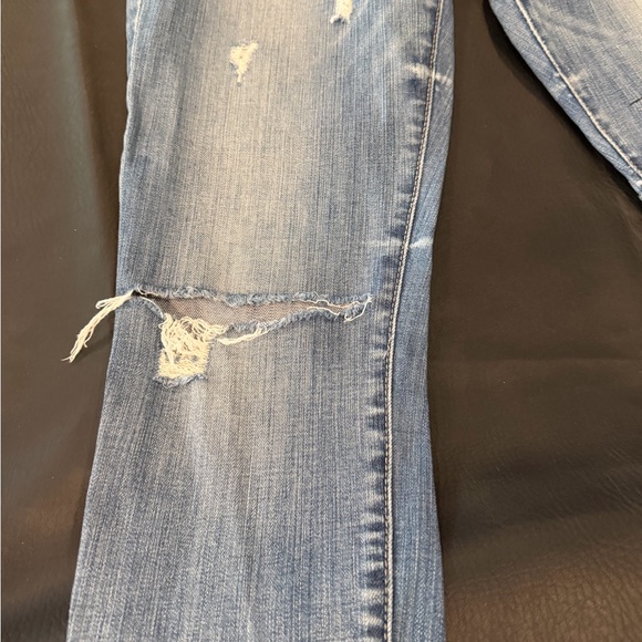 Kut from the Kloth Medium Blue Distressed Straight Leg Jeans - Picture 10 of 16